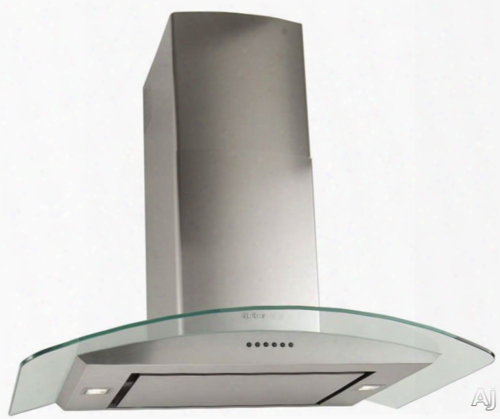 Sirius Wall Series Su47p 36 Inch Wall Mount Chimney Range Hood With 600 Cfm Internal Blower, 4 Speed Control, Timer, Halogen Lamps, Anodized Aluminum Grease Filters And Glass Canopy