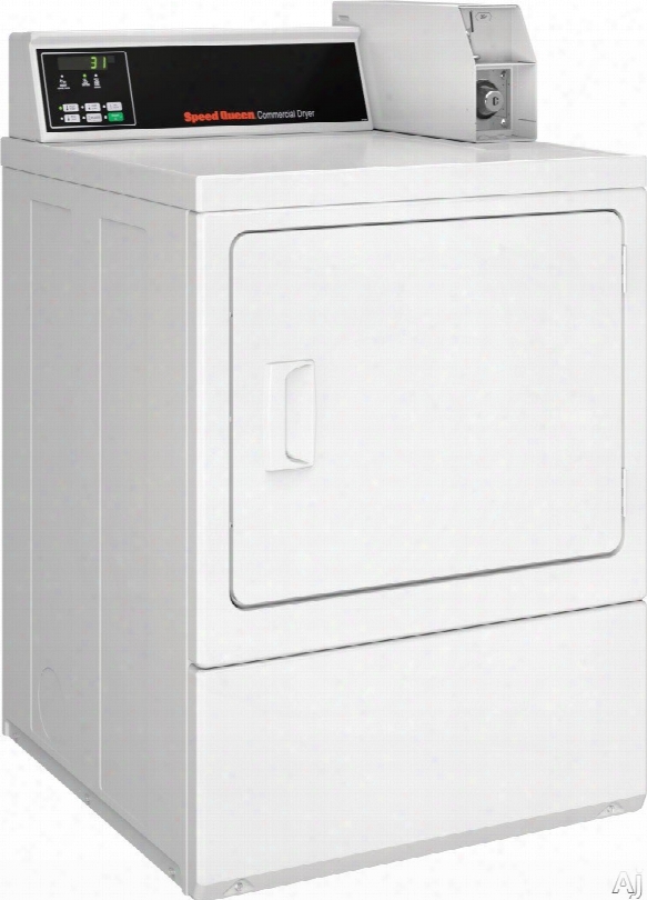 Speed Queen Sedncrgs173tw02 27 Inch Commercial Electric Dryer With 18 Lbs. Capacity, Widest Door Opening In The Industry, Reversible Door, Upfront Lint Filter, 5 Temperature Selections, Durable Galvanized Steel Cylinder And High Efficiency Exhaust Blower: