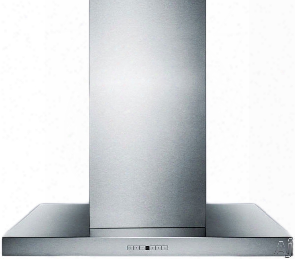 Summit Professional Series Seih4648cv4 Island Mount Chimney Range Hood With 600 Cfm Internal Blower, 4 Fan Speeds, Timer Function, Halogen Lights, Aluminum Filters And Non-duct Option: 48 Inch Width