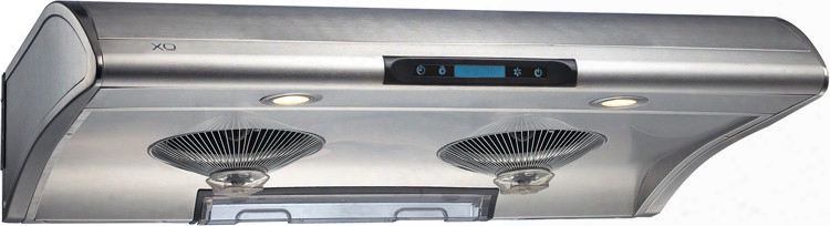 Xo Xoa30s 30 Inch Under Cabinet Range Hood With 550 Cfm, 6 Speed Control, Filterless Design, Digital Timer Control And High Efficiency Lights: Stainless Steel