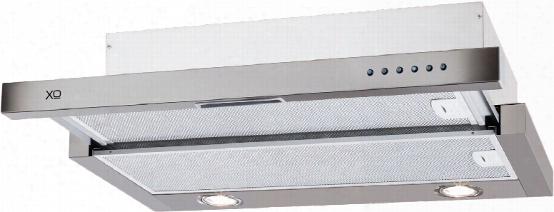 Xo Xoc24smua Under Cabinet Glide-out Range Hood With 395 Cfm Internal Blower, Make-up Air Compliant, 3 Speed Electronic Illuminated Controls, Aluminum Mesh Filters, Two 50w Halogen Lights And Dishwasher-safe: 24