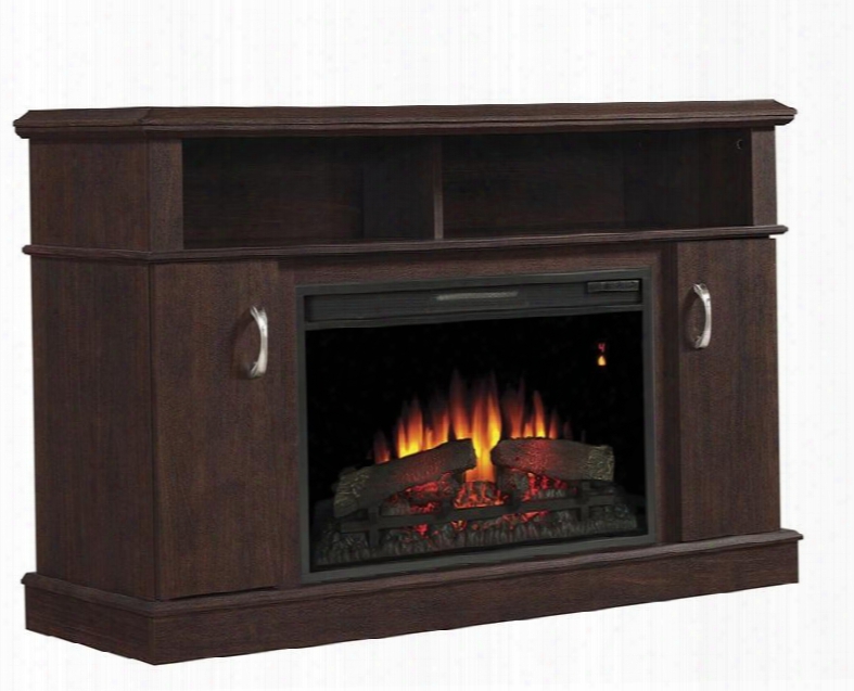 26mm5516-pc72 Wdell Electric Fireplace Entertainment Center With 2 Side Cabinets Adjustable Shelves And Soft Close Europan Hinges In Engineered Midnight