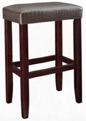 631-431 Brown Croc Faux Leather Barstool With Straight Lined Legs Local Hardwoods Ca Firefoam Vinyl And Faux Leather Pu