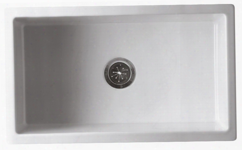 Ab3018hs-w 30" Reversible Smooth / Fluted Single Bowl Fireclay Farm Sink In