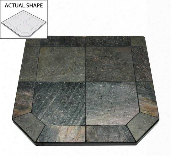 Ap704 40" X 40" Corner Hearth Board From The Natural Cleft Collection Indian Silver