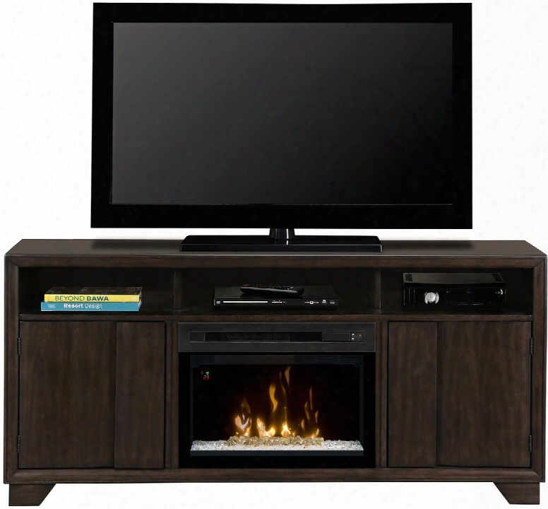 Arkell Collection Gds25ld-1412ag 68" Contemporary Media Console With Multi-fire Electric Firebox Heat Boost And Multi-function Rsmote In Graphite