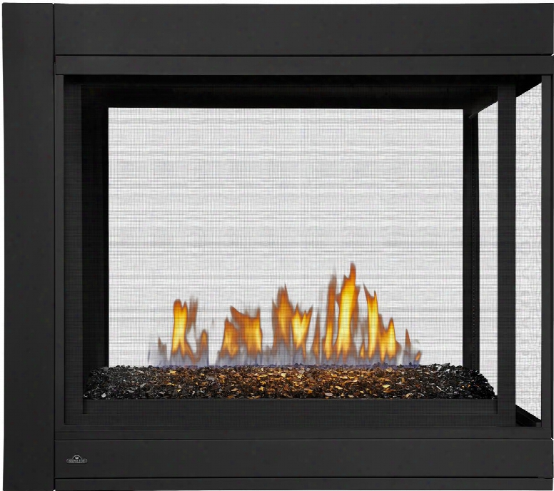 Ascent Multi-view Series Bhd4pgn 43" 3-sided Peninsula Direct Vent Natural Gas Fireplace With Glass Bed Burner Up To 30 000 Btu's Electronic Ignition