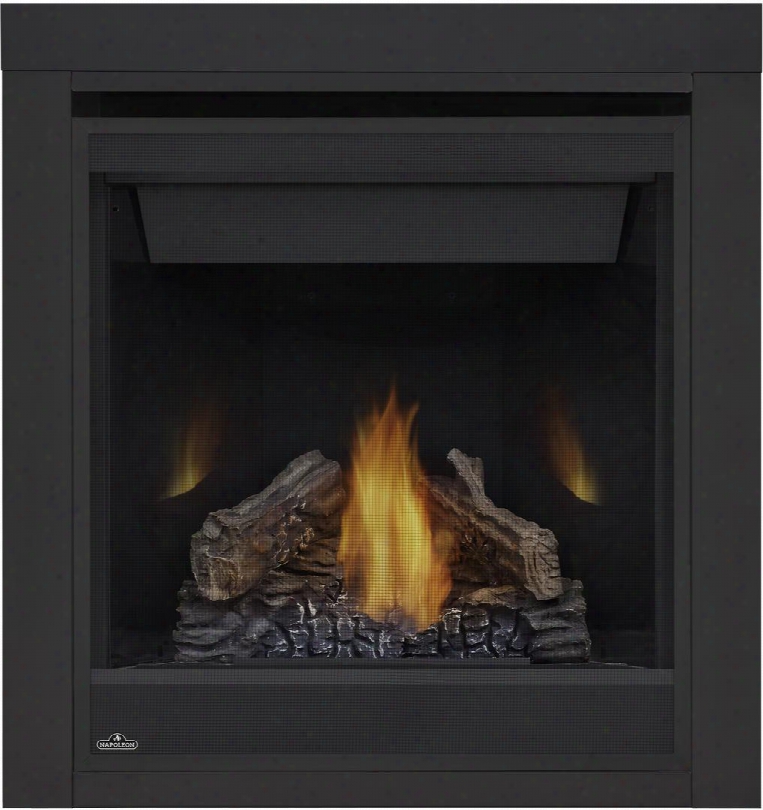 Ascent Series B30ntr 30" Direct Vent Natural Gas Fireplace With Millivolt Ignition Up To 15 000 Btu's Pan Style Burner Standard Safety Barrier Phazer Log