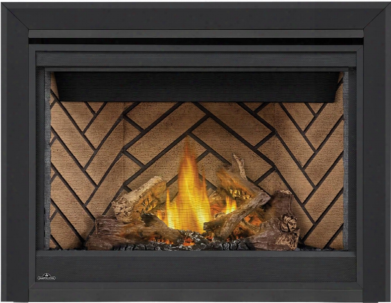 Ascent Series B42ntre 42" Direct Vent Natural Gas Fireplace With Electronic Ignition Up To 22 000 Btu's Pan Style Burner Standard Safety Barrier Phazer Log