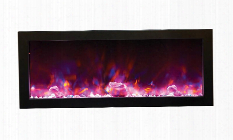 Bi-88-slim Panorama 88" Wide Full Frame Zero Clearance Built-in Fireplace With 6q&uot; Slim Full View Framing Multi-color Flame Remote Control And Hard Wire Ready