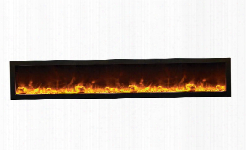 Bi88deep Panorama 88" Wide Full Frme Zero Clearance Built-in Fireplace With 12" Deep Full View Framing Multi-color Flame Remote Control And Hard Wire Ready