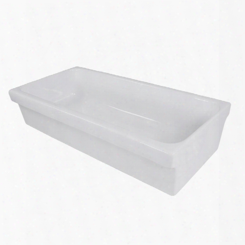 Brant Point Collection Canal35-90 36" Inch Rectangular Italian Fireclay Vessel Sink With Center Drain Position In Glazed