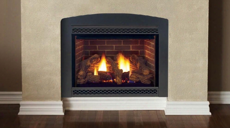 Cameo 500dvmnscsb 42" Natural Gas Rear/top Convertible Direct Vent Fireplace With Wide-open Design Natural Flame Burner Safety Barrier And Signature Command