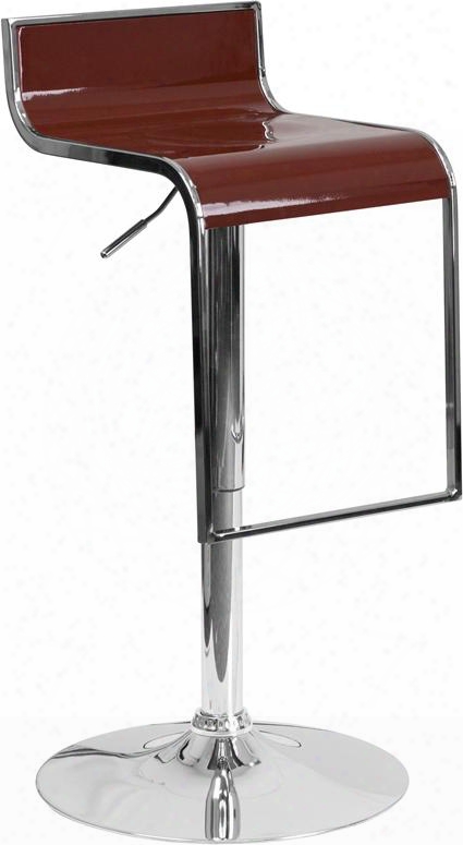 Ch-tc3-1027p-burg-gg 27.5" - 36.25" Bar Stool With Adjustable Height Chrome Base Ca117 Fire Retardant Foam Footrest Swivel Seat And Contoured Abs Seat In