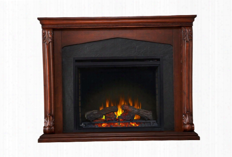 Decor Series Nefp33-0314bw 58" Monroe Mantel Package With Ascent Electric 33" Fireplace Included Decorative Rope Molding Night Light Realistic Log Set And