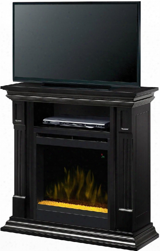 Deerhurst Collection Dfp20cr-1364b 36" Contemporary Media Console Complete With 20" Firebox Fixed Crystal Ember Bed And On/ Off Remote Control In A Black