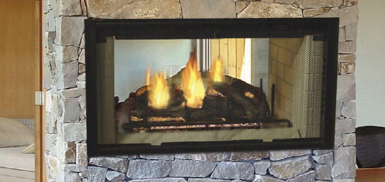 Designer Series Dsr42 42" See-through Radiant Wood Burning Fireplace With Full Refractory Lining Authentic Masonry Appearance And Outside Air