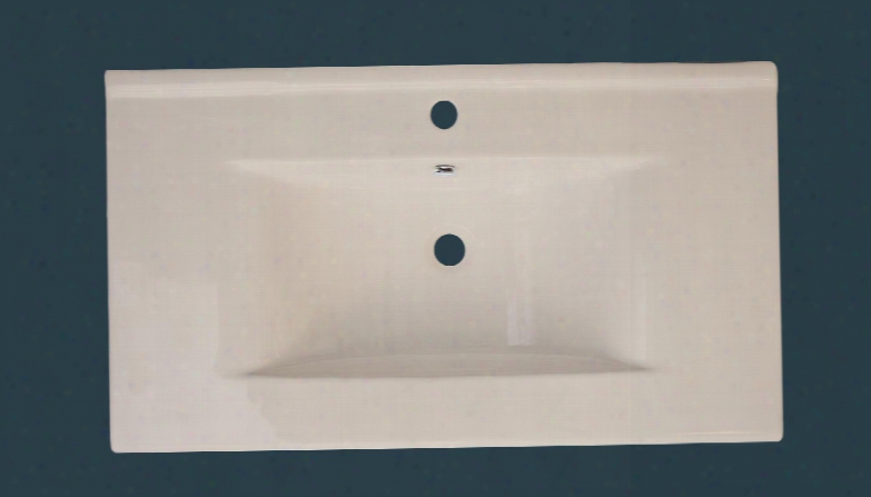 Drake Img-194 36" Ceramic Vanity Top With Integral Bowl Kiln Dried Ceramic Construction Non Porous Surface Double Fired And Glazed Single Faucet Hole In