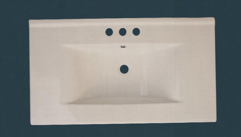 Drake Img-420 36& Quot; Ceramic Vanity Top With Integral Bowl Kiln Dried Ceramic Construction Non Porous Surface Double Fired And Glazed 4" Faucet Holes In