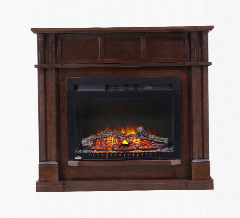 Essential Series Nefcp24-0116e 43" Bailey Mantelp Ackage With Option For Corner Or Flat Wall Installation Includes Cinema 24" Fireplace Insert Night Light