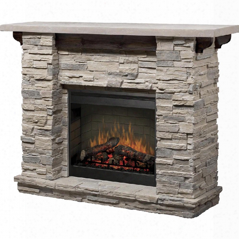 Gds26-1152lr Featherston Electric Fireplace With Inner Glow Logs Life-like Flame Effect On-demand Heat With Thermostat Control & 26" Self-trimming Electric