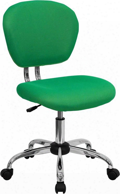 H-2376-f-brgrn-gg 33.5"-37.5" Task Chair  With Pneumatic Seat Height Adjustment Swiv El Seat Ca117 Fire Retardant Foam Padded Mesh Seat And Back In Bright