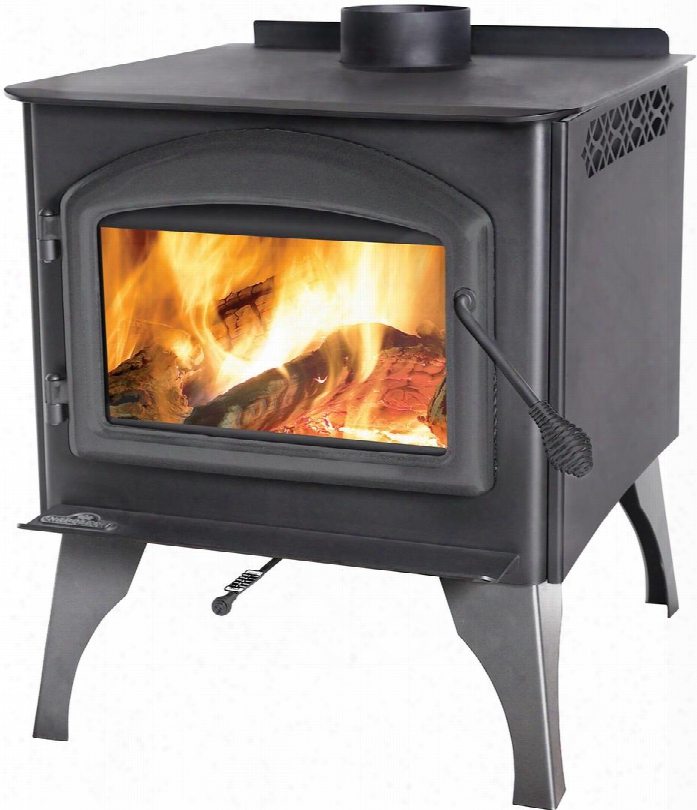 Huntsville Series 1400ml 26" Natural Vent Wood Burning Stove With Leg Base Up To 70 000 Btu's Epa Certified Refractory Lined Firebox Burn Control Lever