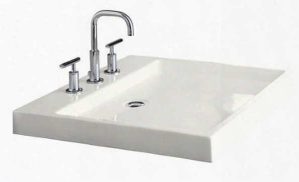K-2314-8-bi 24" Fireclay Wading Pool Bathrom Sink With 8" Centers From The Purist Collection: