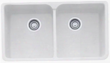 Mhk720-35mw Manor House Series 35" Apront Front Double Bowl Fireclay Sink In Matte