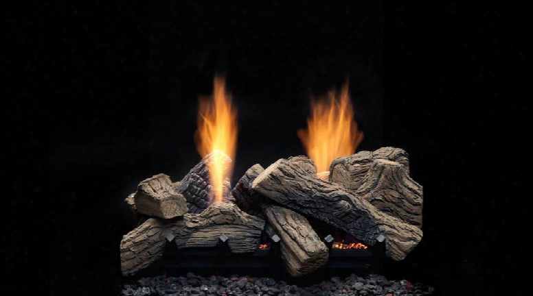 Nbst27pv 27" Natural Blaze Ventless Liquid Propane Gas Log Set With Ember Blaze Burner Ceramic Fiber Logs See-thtu Design And Csa Design