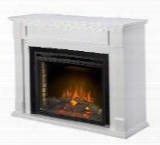 Newton Nefp33-0716w 55" Fireplace With Faux Granite Surround 3" Firebox Included And Concealed Storae Compartment In Pale Gloss