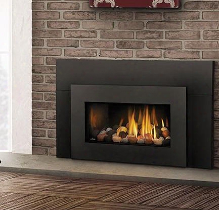 Roxbury Gdi-30nsb 30" Direct Vent Gas Fireplace Insert With Up To 24 500 Btu Adjustable Flame/height Control Heat Circulating Blower And Heating Radiating