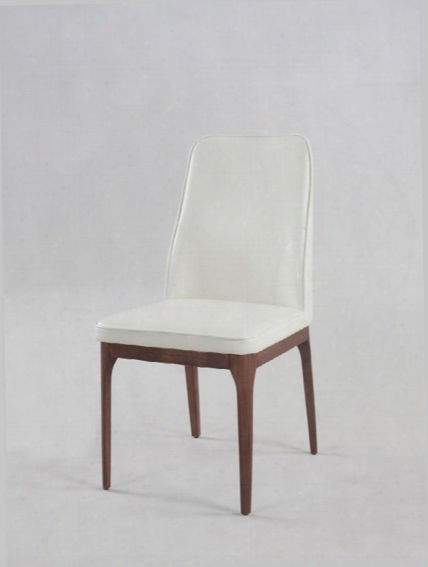Sallie Collection Sallie-sc-wht 37" Side Chair With White Pu/pvc Upholstery Ash Wood Legs And Fire Retardant