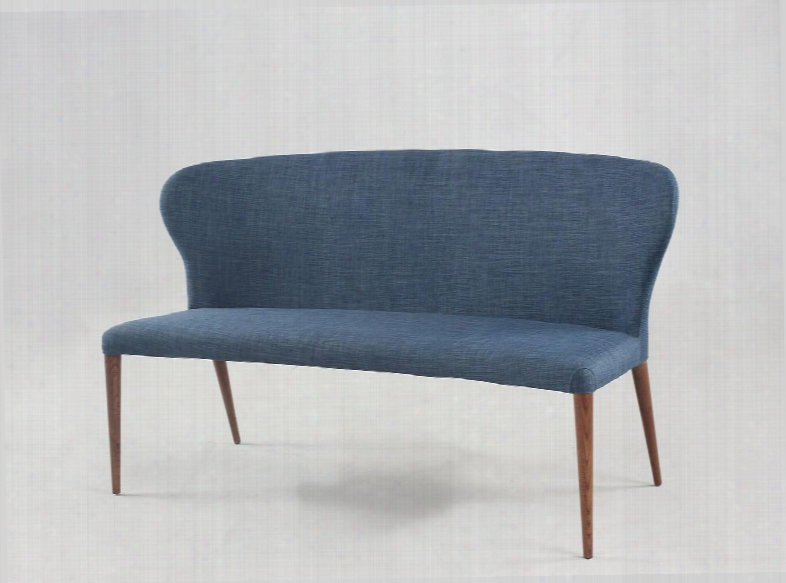 Samira Collection Samira-nook-blu 62" Nook With Blue Woven Fabric Upholstery Fire Retardant Foam And Ash Wood