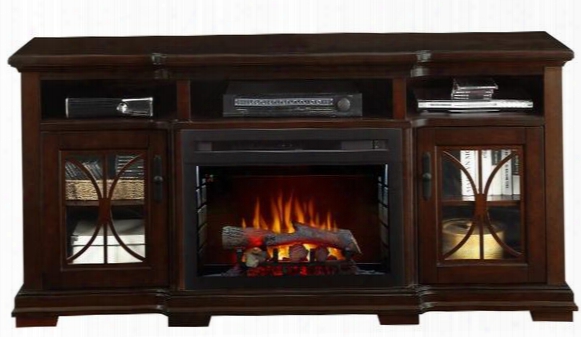 Scarlett Collection Dfp25ld-1527cu 68" Traditional Media Console With 25" Log Firebox In A Cappuccino