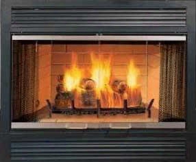Sovereign Series Sa42c 42" Heat Circulating Wood Burning Fireplace With Traditional Brick Interior Steel Grate Dual Gas Knockouts And Safety