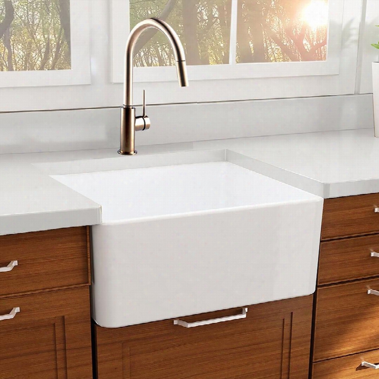 T-fcfs27 27 Inch Farmhouse Fireclay Sink With Drain And