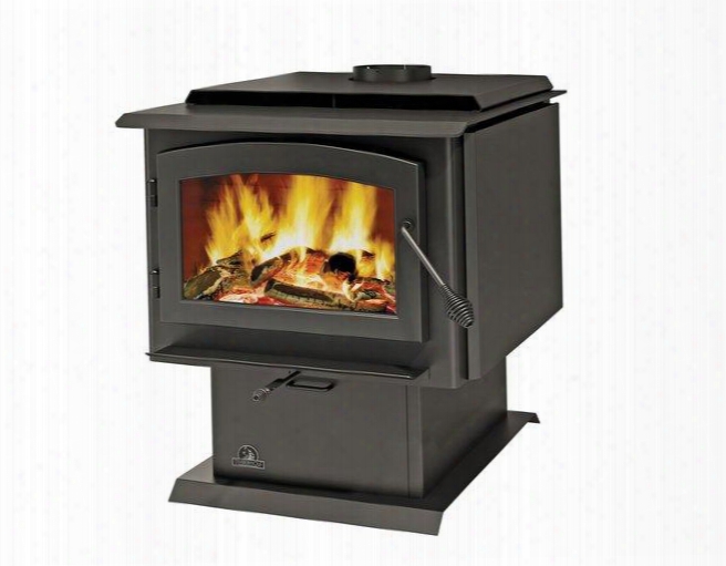 Timberwolf Economizer Series 2300 25" Natural Vent Wood Burning Stove With Up To 85 000 Btu's Epa Certified Refractory Lined Firebox And Heat Radiating