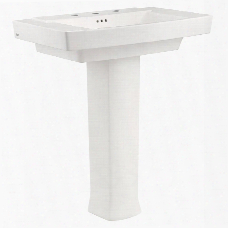 Townsend 0328.800.020 35"h Pedestal Sink With 8 Inch Centers Fireclay Material And Rear Overflow In