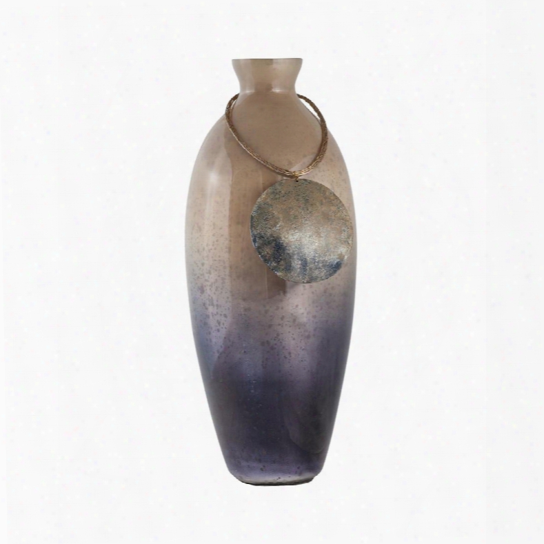 Vase Cuzco Collection 8468-076 18" Vase/urn With Glass Material In Fire Clay