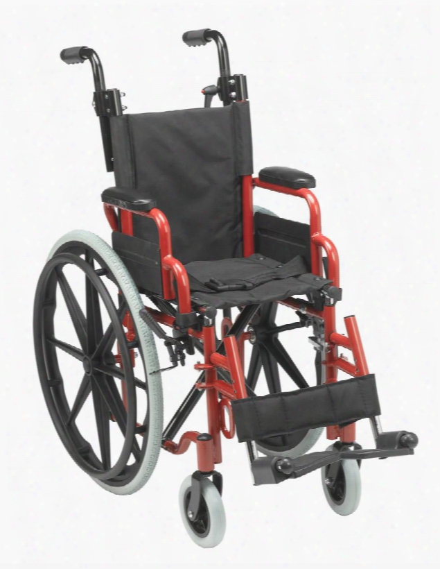 Wb1200-2gfr Wallaby Pediatric Folding Wheelchair 12" Fire Truck