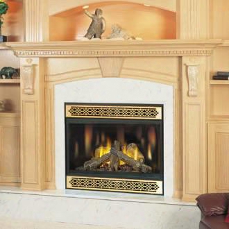 Bgnv42n Top Vent Fireplace With Black Door Natural