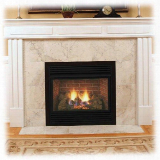 Dfs36pvc 36" Liquid Propane Fireplace With 24" Triple Play Burner Chared Timber Logs Random Yellow Flame And Csa Design