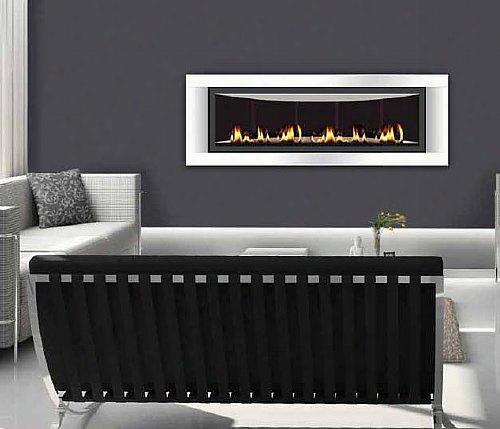 Lhd50p Linear Series 50" Direct Vent Fireplace Up To 30 000 Btus Linear Burn With Uniform Flame Pattern Porcelain Burner Tray Electric Ignition With