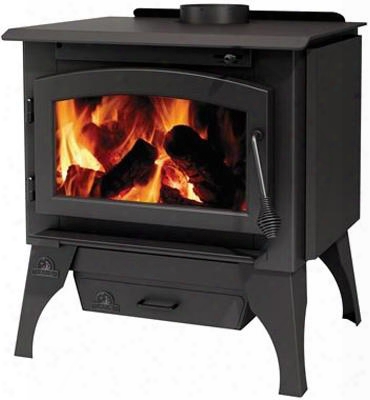 Timberwolf Economizer Series 2200 26" Natural Vent Wood Burning Stove With Up To 65 000 Btu's Epa Certified Refractory Lined Firebox And Heat Radiating