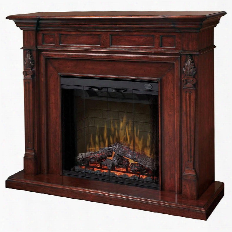 Torchiere Collection Sep-bw-4217-fb 64" Fireplace And Mantel Package With 32" Multi-fire Plug-in Firebox Crown Molding And Carved Detailing In Burnished