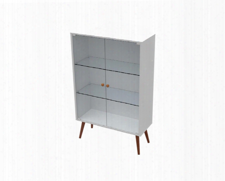 23105 Lina Cabinet With Glass Doors In Whitesatin