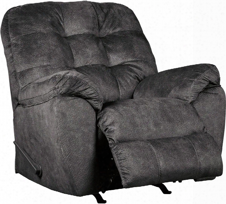 Accrington Collection 7050925 42" Rocker Recliner With Fabric Upholstery Tufted Back Cushion And Pillow Top Armrests In