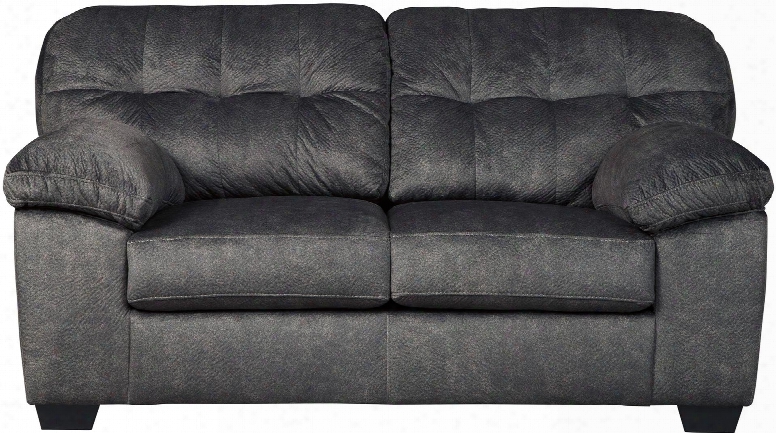 Accrington Collection 7050935 72" Loveseat With Fabric Upholstery Tufted Back Cushion And Pillow Top Armrests In