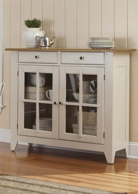 Al Fresco Iii Collection 841-sr5043 50" Server With 2 Felt Lined Drawers 2 Glass Doors And French & English Dovetail Construction In Driftwood & Sand
